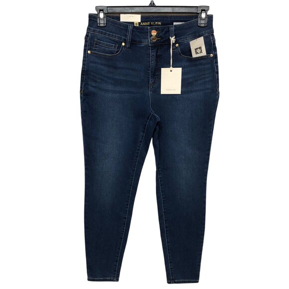 Anne‎ Klein High Rise Skinny Ankle Jeans Denim Slimming Smoothing Size 12 NWT - Picture 1 of 10